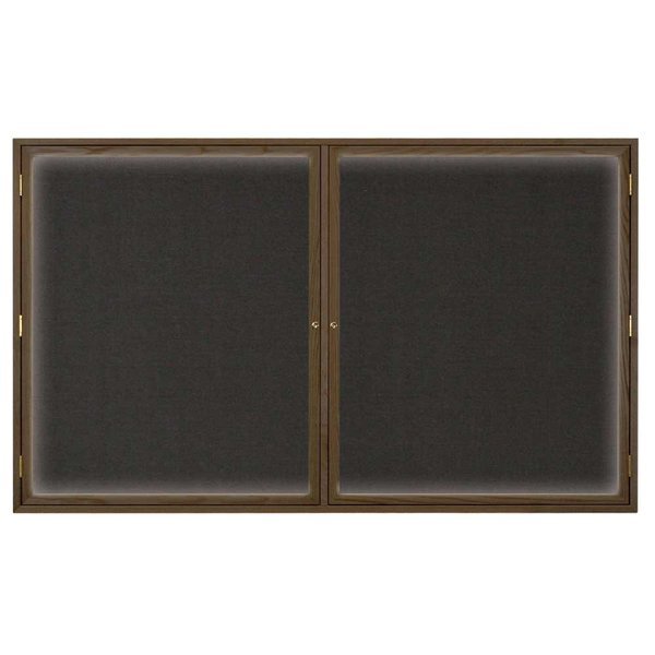 Triple Door Indoor Enclosed Easy Tack Bo, UNITED VISUAL PRODUCTS, Mfr# UV334EZ-BLUE-SATIN